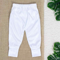 CALÇA CANELADA PARA BEBÊ COM PÉ REVERSÍVEL BRANCO