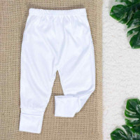 CALÇA CANELADA PARA BEBÊ COM PÉ REVERSÍVEL BRANCO