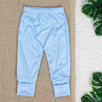 CALÇA CANELADA PARA BEBÊ COM PÉ REVERSÍVEL AZUL CLARO