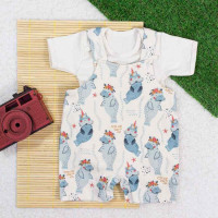 JARDINEIRA COM BODY CURTO PARA BEBÊ ECOLÓGICO BABY MARINHO