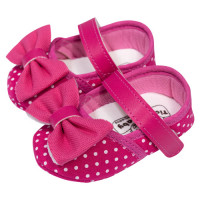 SAPATILHA COM VELCRO PARA BEBÊ LAÇO E POÁ PINK
