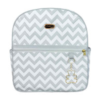 KIT BOLSA MATERNIDADE 5PÇS COM ESTAMPA CHEVRON CINZA