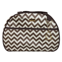KIT BOLSA MATERNIDADE 5PÇS COM ESTAMPA CHEVRON MARROM