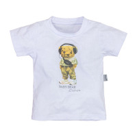 Camiseta de Menino Baby Bear Branco Estilo e Conforto