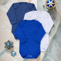 Conjunto de Body Manga Longa 3 Peças em Suedine para Menino