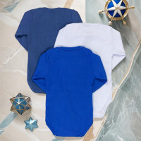 Conjunto de Body Manga Longa 3 Peças em Suedine para Menino