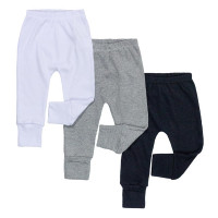 KIT CALÇA PARA BEBÊ NEUTRO COM PÉ REVERSÍVEL 3 PÇS BÁSICA