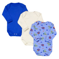 Kit Body para Bebê Manga Longa 3 Pçs Estampadinho Happy Dog