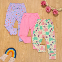 Kit Calça para Bebê Pé Reversível 3 Pçs Estampadinha Coração