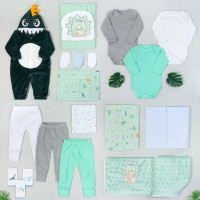Kit Enxoval Completo de Bebê com 19 Peças até 12 Meses Dino