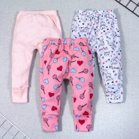 KIT CALÇA PARA BEBÊ 3 PEÇAS EM ALGODÃO PÉ REVERSÍVEL GATINHO