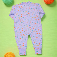 Macacão Corações Divertidos em Lilás Soft para Bebê Menina