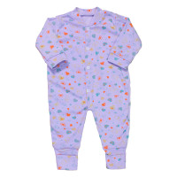 Macacão Corações Divertidos em Lilás Soft para Bebê Menina
