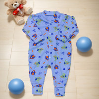 Macacão de Bebê Estampadinho Happy Dog Azul