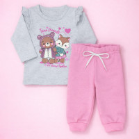 Conjunto Bebê Menina Inverno Babadinhos Delicado Rosa