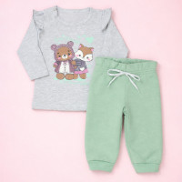 Conjunto Bebê Menina Inverno Babadinhos Delicado Verde