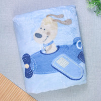 COBERTOR ANTIALÉRGICO PARA BEBÊ ESTAMPADINHO BISS AZUL CLARO