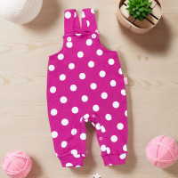 Jardineira Menina Pink Poá Minimalista para Bebês