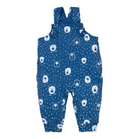 Jardineira para Bebê Longa Minimalista Urso em Azul Escuro