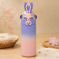 Kit 3 Peças Bebê Lancheira Térmica Garrafinha Inox Babador Menina Lilás