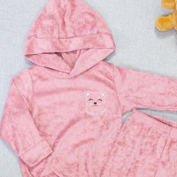 Conjunto Longo Plush Bebê Beautiful Bear Rosê - Era Uma Vez até 12 Meses