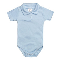 CONJUNTO CURTO PARA BEBÊ BODY POLO COM COLETINHO LISTRADO AZUL