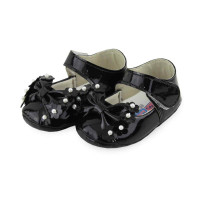 SAPATILHA PARA BEBÊ PRETO COM VÉLCRO E PEDRARIAS