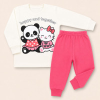 Conjunto de Moletom Bebê Blusa Gola Careca e Calça Creme de 01 até 03 anos