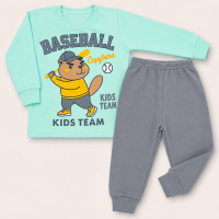 Kit 3 Conjuntos de Moletom Menino Blusa Gola Careca e Calça - 01 até 03 anos
