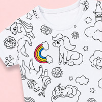 Pijama Infantil Curto Para Colorir Com Canetinhas de 2 até 14 anos Estampas Sortidas Meninas