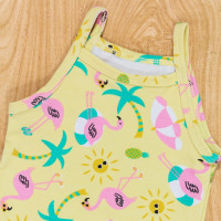 CONJUNTO PARA BEBÊ BODY REGATA E SHORTS FRUTINHAS AMARELO