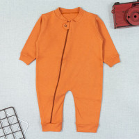 MACACÃO PARA BEBÊ DE ZÍPER LONGO SUEDINE COBRE