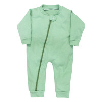 MACACÃO PARA BEBÊ DE ZÍPER LONGO SUEDINE VERDE CLARO
