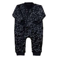 Macacão em Pelúcia de Fleece Urso Prateado Preto para Bebês