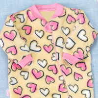 Macacão para Bebê Menina Amarelinho com Coração em Fleece