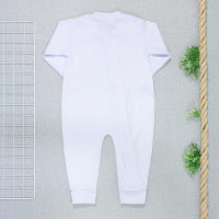 Macacão Infantil Branco 100% Algodão com Zíper 12-24M