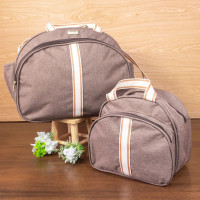KIT BOLSAS MATERNIDADE 2 PEÇAS FAIXAS MARROM