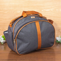 KIT BOLSAS MATERNIDADE 2 PEÇAS FAIXAS CHUMBO