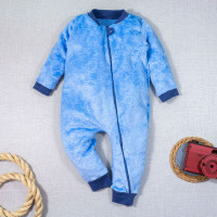 MACACÃO INFANTIL DE PELÚCIA FLEECE LONGO ATÉ 24 MESES ZÍPER AZUL CLARO