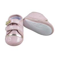 BOTINHA PARA BEBÊ VELCRO ROSE COM DOURADO KETO
