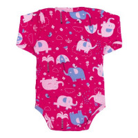 BODY MANGA LONGA PARA BEBÊ EM SUEDINE ESTAMPADINHO PINK