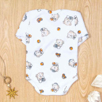 BODY PARA BEBÊ MANGA LONGA ESTAMPADINHO CARRINHO BRANCO