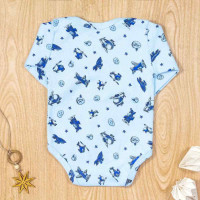 Body Para Bebê Manga Longa Estampadinho Helicóptero Azul Claro
