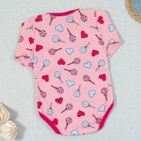 BODY PARA BEBÊ MANGA LONGA ESTAMPA PIRULITO ROSÊ