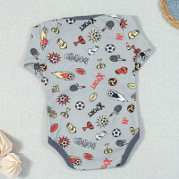 BODY PARA BEBÊ MANGA LONGA ESTAMPA CHAMPION CINZA