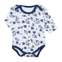 BODY PARA BEBÊ MANGA LONGA ESTAMPA FOGUETE BRANCO