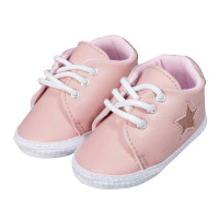 TÊNIS COM CADARÇO PARA BEBÊ MENINA STAR GLITTER ROSE