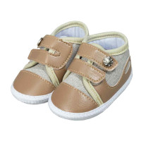 TÊNIS COM VELCRO DUPLO PARA BEBÊ MENINO BEGE