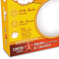 TOALHA LUXO KIT 3 PEÇAS 120CM X 70 CM BRANCO