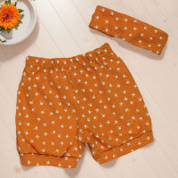 Kit Shorts com Faixinha Fashion Minimalista Floral Caramelo